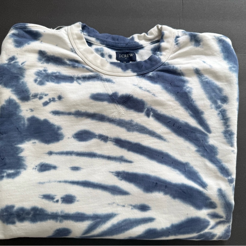 J. Crew Indigo and Ivory Tie-Dye Top